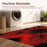 Ultra Soft Area Rug, Non Slip, Stain Resistant, Washable Area Rugs for Living Room, Bedroom, Rustic Red Spider Web Aesthetic(Red)