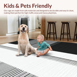 Ultra Soft Area Rug, Non Slip, Stain Resistant, Washable Area Rugs for Living Room, Bedroom, Coastal Charm: Contemporary Black & White Striped Indoor Outdoor Rug(Black)