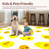 Ultra Soft Area Rug, Non Slip, Stain Resistant, Washable Area Rugs for Living Room, Bedroom, Playful Egg Shaped Decor(Yellow)
