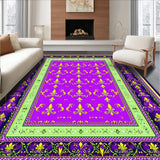 Ultra Soft Area Rug, Non Slip, Stain Resistant, Washable Area Rugs for Living Room, Bedroom, Rustic Purple and Green Palette(Purple)