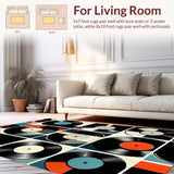 Ultra Soft Area Rug, Non Slip, Stain Resistant, Washable Area Rugs for Living Room, Bedroom, Elegant Black and White Design(Black)