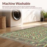 Ultra Soft Area Rug, Non Slip, Stain Resistant, Washable Area Rugs for Living Room, Bedroom, Rustic Neutral Tiled Motif(Beige)