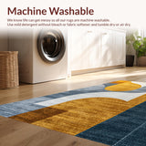 Ultra Soft Area Rug, Non Slip, Stain Resistant, Washable Area Rugs for Living Room, Bedroom, Contemporary Grey Gold Minimalist Easy Care Area Rug(Gold)