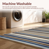 Ultra Soft Area Rug, Non Slip, Stain Resistant, Washable Area Rugs for Living Room, Bedroom, Eclectic Multi-Hued Striped Aesthetic(Brown)