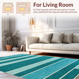 Ultra Soft Area Rug, Non Slip, Stain Resistant, Washable Area Rugs for Living Room, Bedroom, Waterproof Outdoor Camping RV Beach Mat(Blue)