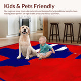 Ultra Soft Area Rug, Non Slip, Stain Resistant, Washable Area Rugs for Living Room, Bedroom, Vibrant Cultural Outline Motif(Red)