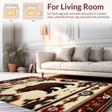 Ultra Soft Area Rug, Non Slip, Stain Resistant, Washable Area Rugs for Living Room, Bedroom, Southwest Nature-Inspired Aesthetic(Brown)