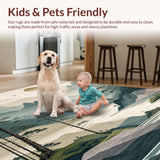 Ultra Soft Area Rug, Non Slip, Stain Resistant, Washable Area Rugs for Living Room, Bedroom, Stylish Minimalist Organic Shapes(Gray)
