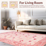 Ultra Soft Area Rug, Non Slip, Stain Resistant, Washable Area Rugs for Living Room, Bedroom, Lovely Pink Bow Pattern Carpet for Whimsical Decor(Pink)