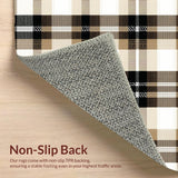 Ultra Soft Area Rug, Non Slip, Stain Resistant, Washable Area Rugs for Living Room, Bedroom, Plaid Beige Living Room Non-Shedding Rug(Beige)