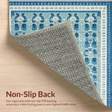 Ultra Soft Area Rug, Non Slip, Stain Resistant, Washable Area Rugs for Living Room, Bedroom, Blue Bowknot Bath Rug: Scalloped Design, Coquette Style, Cute Accent Rug(Blue)