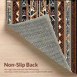 Ultra Soft Area Rug, Non Slip, Stain Resistant, Washable Area Rugs for Living Room, Bedroom, Warm Vibrant Floral Geometry(Brown)