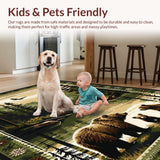 Ultra Soft Area Rug, Non Slip, Stain Resistant, Washable Area Rugs for Living Room, Bedroom, Charming Cozy Lodge Aesthetic(Brown)