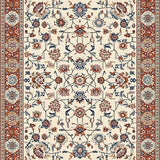 Ultra Soft Area Rug, Non Slip, Stain Resistant, Washable Area Rugs for Living Room, Bedroom, Classic Elegant Floral Harmony(Ivory)