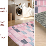 Ultra Soft Area Rug, Non Slip, Stain Resistant, Washable Area Rugs for Living Room, Bedroom, Enchanting Colorful 3D Landscape(Pink)