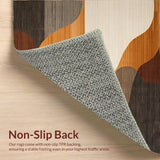 Ultra Soft Area Rug, Non Slip, Stain Resistant, Washable Area Rugs for Living Room, Bedroom, Elegant Gradient Linear Design(Brown)
