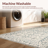 Ultra Soft Area Rug, Non Slip, Stain Resistant, Washable Area Rugs for Living Room, Bedroom, Chic Taupe Geometric Motif(Gray)
