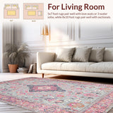 Ultra Soft Area Rug, Non Slip, Stain Resistant, Washable Area Rugs for Living Room, Bedroom, Chic Ethnic Diamond Texture(Gray)