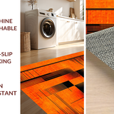 Ultra Soft Area Rug, Non Slip, Stain Resistant, Washable Area Rugs for Living Room, Bedroom, Artful Optical Trickery Display(Orange)