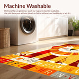 Ultra Soft Area Rug, Non Slip, Stain Resistant, Washable Area Rugs for Living Room, Bedroom, Vibrant Jungle-Themed Design(Orange)
