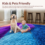 Ultra Soft Area Rug, Non Slip, Stain Resistant, Washable Area Rugs for Living Room, Bedroom, Shaggy Purple Playroom Carpet for Kids(Purple)