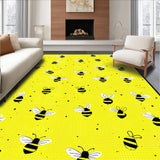 Ultra Soft Area Rug, Non Slip, Stain Resistant, Washable Area Rugs for Living Room, Bedroom, Vibrant Honeycomb Patterned Mat(Yellow)
