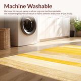 Ultra Soft Area Rug, Non Slip, Stain Resistant, Washable Area Rugs for Living Room, Bedroom, Elegant Tufted Sunburst Pattern(Yellow)