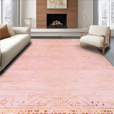 Ultra Soft Area Rug, Non Slip, Stain Resistant, Washable Area Rugs for Living Room, Bedroom, Chic Contemporary Tassel Accent Mat(Pink)