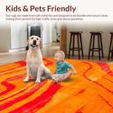 Ultra Soft Area Rug, Non Slip, Stain Resistant, Washable Area Rugs for Living Room, Bedroom, Chic Fuzzy Rustic Vibe Accents(Orange)