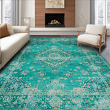 Ultra Soft Area Rug, Non Slip, Stain Resistant, Washable Area Rugs for Living Room, Bedroom, Serene Green Tiled Aesthetic(Green)