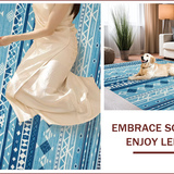 Ultra Soft Area Rug, Non Slip, Stain Resistant, Washable Area Rugs for Living Room, Bedroom, Sleek Modern Textured Design(Blue)
