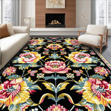 Ultra Soft Area Rug, Non Slip, Stain Resistant, Washable Area Rugs for Living Room, Bedroom, Sleek Black and Yellow Geometric Pattern(Black)