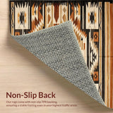 Ultra Soft Area Rug, Non Slip, Stain Resistant, Washable Area Rugs for Living Room, Bedroom, Luxurious Warm Geometric Aesthetics(Brown)