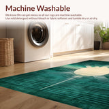 Ultra Soft Area Rug, Non Slip, Stain Resistant, Washable Area Rugs for Living Room, Bedroom, Rustic Sunburst Geometric Aesthetic(Blue)