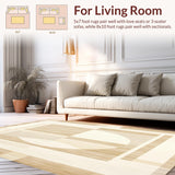 Briar Beige Area Geometric Minimalist Floor Art Eclectic Style(Beige)