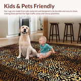 Ultra Soft Area Rug, Non Slip, Stain Resistant, Washable Area Rugs for Living Room, Bedroom, Artistic Cheetah Print Visual Appeal(Brown)