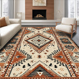 Ultra Soft Area Rug, Non Slip, Stain Resistant, Washable Area Rugs for Living Room, Bedroom, Cozy Minimalist Linear Design(Orange)