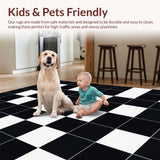 Cozy Gray and White Checker Design(Black)