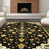 Ultra Soft Area Rug, Non Slip, Stain Resistant, Washable Area Rugs for Living Room, Bedroom, Rustic Taffeta Abstract Harmony(Black)