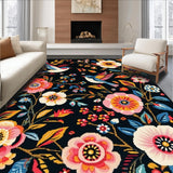Ultra Soft Area Rug, Non Slip, Stain Resistant, Washable Area Rugs for Living Room, Bedroom, Chic Modern Insect Illustration(Black)