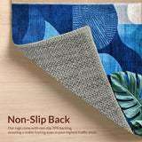 Ultra Soft Area Rug, Non Slip, Stain Resistant, Washable Area Rugs for Living Room, Bedroom, Tropical Turtle Geometric Patio Runner Rug(Blue)