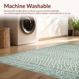 Ultra Soft Area Rug, Non Slip, Stain Resistant, Washable Area Rugs for Living Room, Bedroom, Rustic Geometric Layered Textures(Beige)