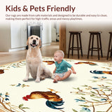 Ultra Soft Area Rug, Non Slip, Stain Resistant, Washable Area Rugs for Living Room, Bedroom, Rustic Chicken Theme Kitchen Contemporary Beige Multi Color Farm Animal Art(Beige)