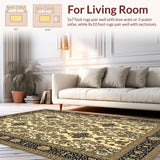Ultra Soft Area Rug, Non Slip, Stain Resistant, Washable Area Rugs for Living Room, Bedroom, Luxurious Soft Monochrome Style(Beige)