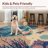 Ultra Soft Area Rug, Non Slip, Stain Resistant, Washable Area Rugs for Living Room, Bedroom, Marine Adventure Carpet With Graceful Turtles Amid Colorful Reef Design(Blue)