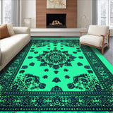 Ultra Soft Area Rug, Non Slip, Stain Resistant, Washable Area Rugs for Living Room, Bedroom, Green and Turquoise Meditation Space Easy Care Carpet(Blue)