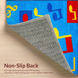 Ultra Soft Area Rug, Non Slip, Stain Resistant, Washable Area Rugs for Living Room, Bedroom, Whimsical Tune-Inspired Palette(Blue)