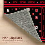 Ultra Soft Area Rug, Non Slip, Stain Resistant, Washable Area Rugs for Living Room, Bedroom, Bold Contemporary Dice Composition(Red)