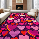 Ultra Soft Area Rug, Non Slip, Stain Resistant, Washable Area Rugs for Living Room, Bedroom, Lively Motivational Textured Design(Purple)