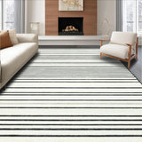Ultra Soft Area Rug, Non Slip, Stain Resistant, Washable Area Rugs for Living Room, Bedroom, Geometric Woven Carpet Striking Monochrome Pattern Floor Covering(Black)
